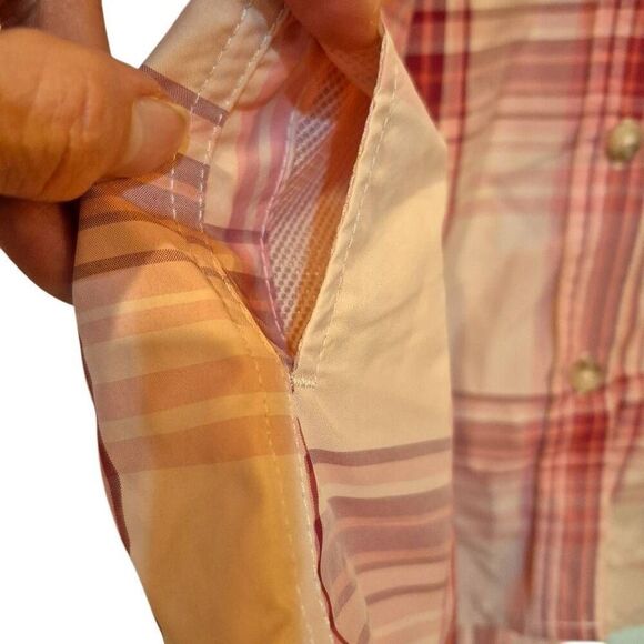 Eddie Bauer Women's Pink Poly/Nylon Plaid Short Sleeve Button Down Adventure Shi - Picture 11 of 13